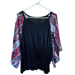 Boho Hippie Festival Top Girl Kimono Sleeve Blouse Large